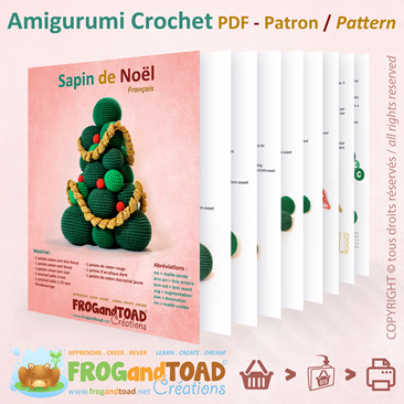 Sapin de Noël Christmas Tree Amigurumi Crochet Patron Pattern FROG and TOAD Créations